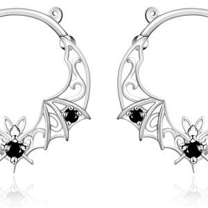 Gothic Earrings 925 Sterling Silver Goth Punk Anatomical Heart/Bat/Skull/Mask Ro